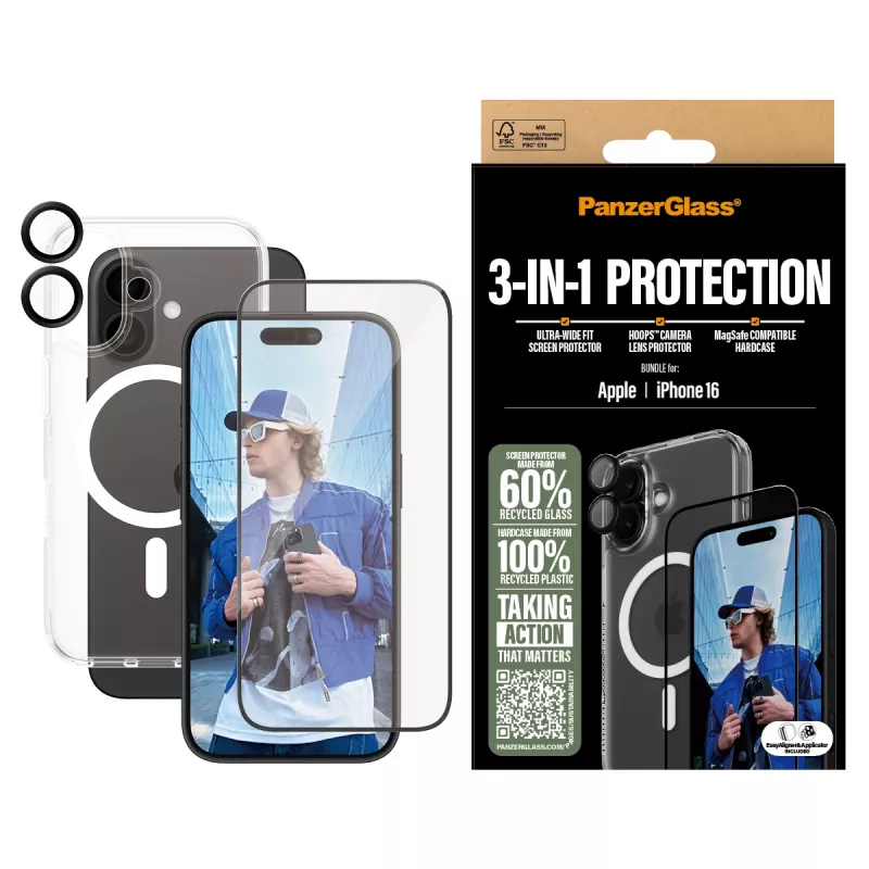 Pack de protección 3 en 1 PanzerGlass iPhone '24 6,1