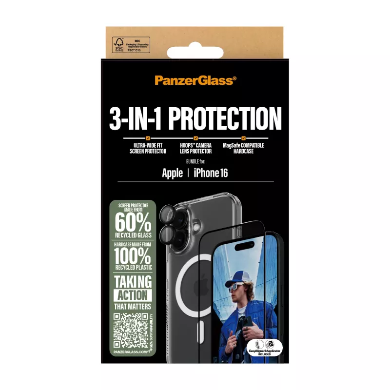 Pack de protección 3 en 1 PanzerGlass iPhone '24 6,1