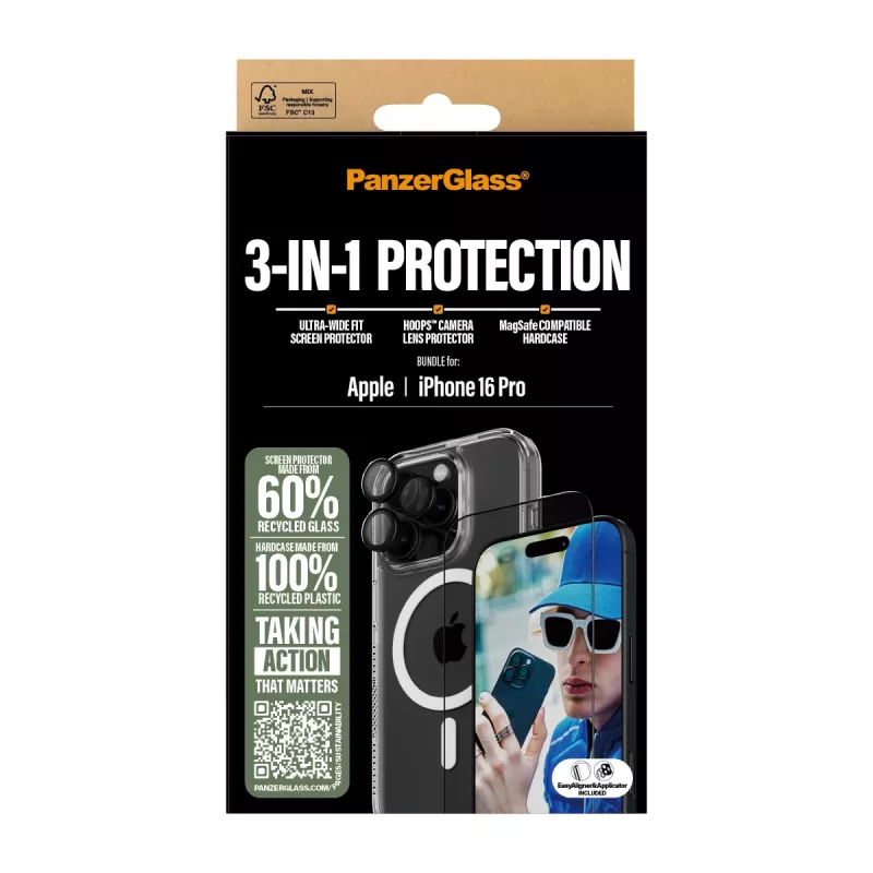 Pack de protección 3 en 1 PanzerGlass iPhone '24 6,3