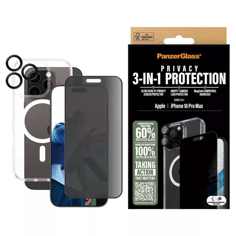 PanzerGlass ® pack de privacidad 3 en 1 iPhone 16 Pro Max