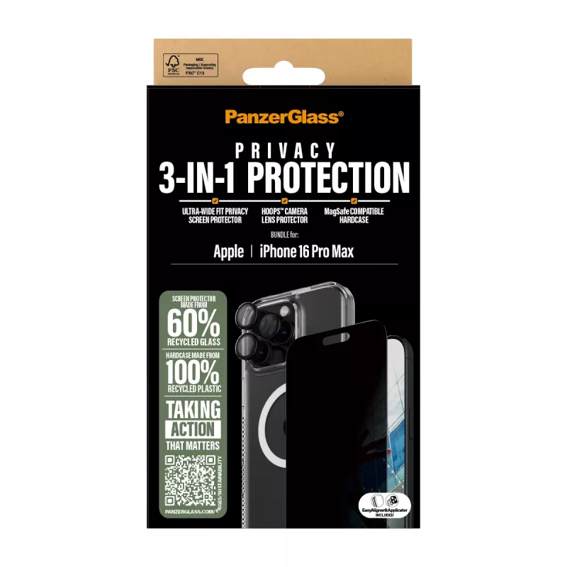 PanzerGlass ® pack de privacidad 3 en 1 iPhone 16 Pro Max