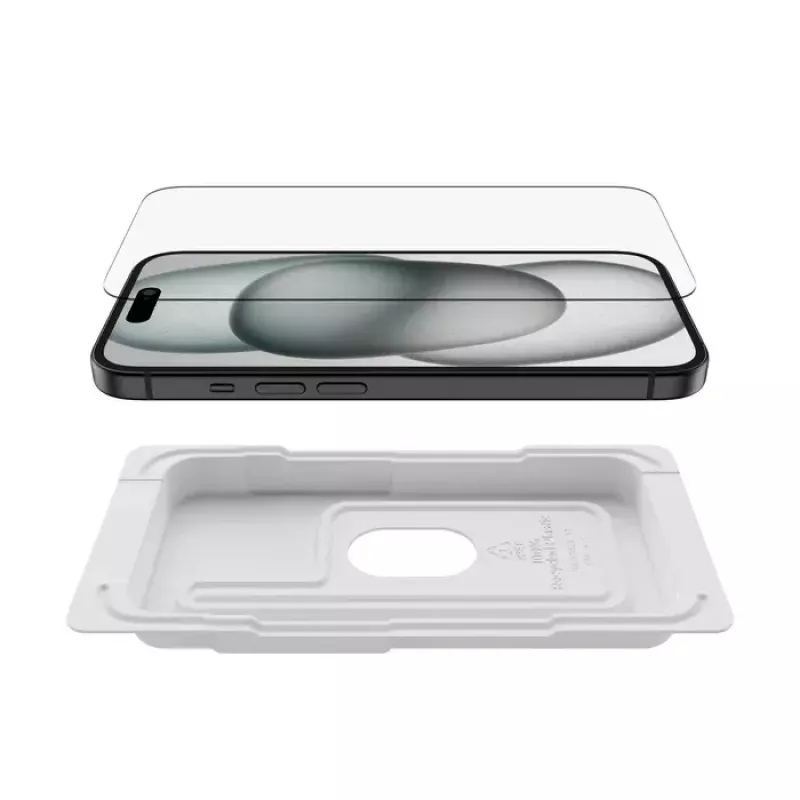 Protector de pantalla Belkin ScreenForce Apple iPhone 15 resistente a golpes y rayaduras