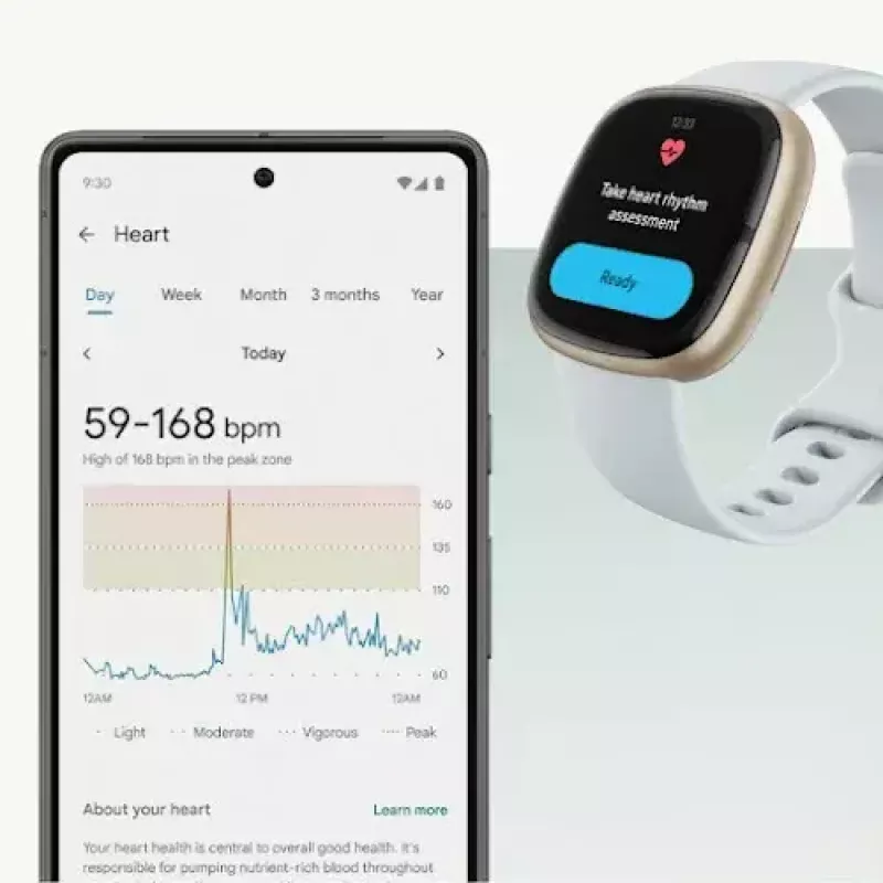 Smartwatch Fitbit Sense 2 pantalla táctil digital negra