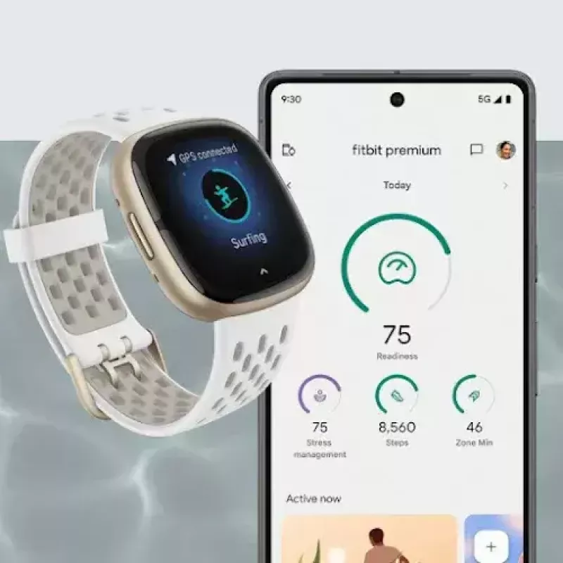 Smartwatch Fitbit Sense 2 pantalla táctil digital negra