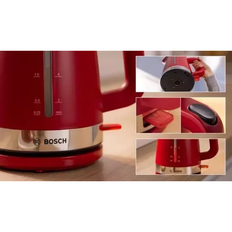 Bosch TWK4M224 hervidor eléctrico 1,7 L 2400 W rojo