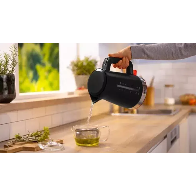 Hervidor Bosch TWK4M223 1,7 l, 2400 W, negro, inalámbrico, resistencia oculta