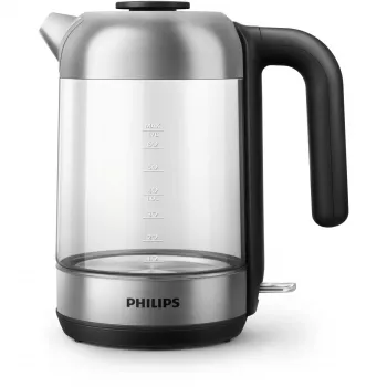 Philips 5000 series Series 5000 HD9339/80 hervidor de vidrio, 1,7 L, 2200 W, vidrio, acero inoxidable, indicador de nivel de agua, inalámbrico