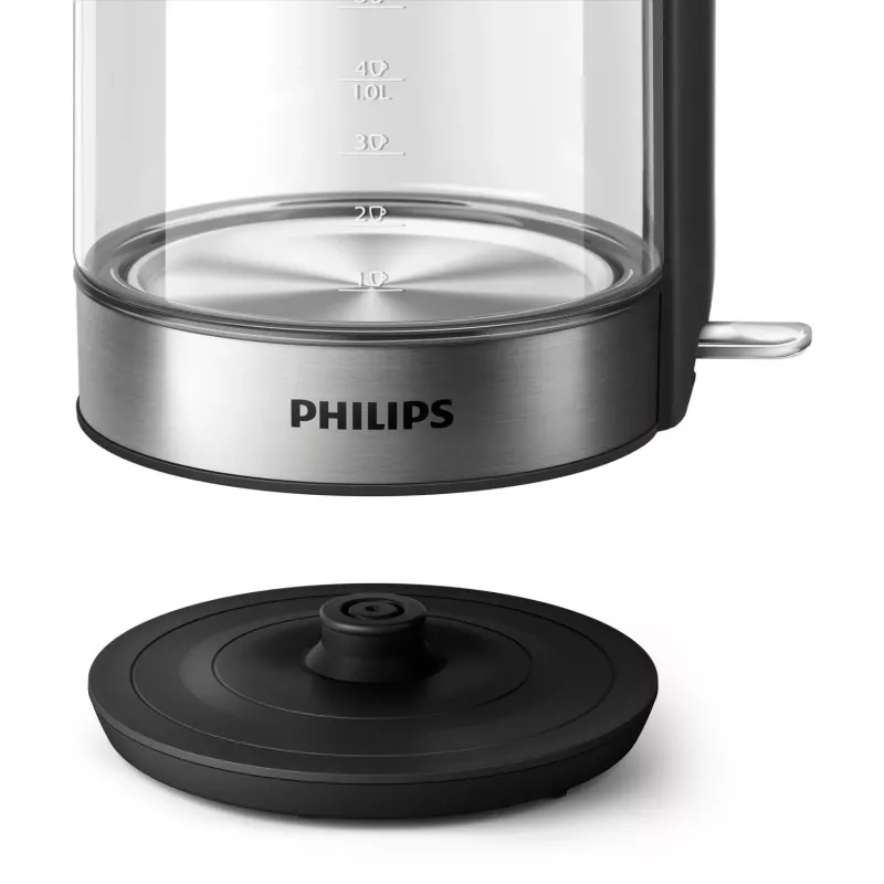 Philips 5000 series Series 5000 HD9339/80 hervidor de vidrio, 1,7 L, 2200 W, vidrio, acero inoxidable, indicador de nivel de agua, inalámbrico