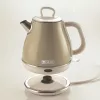 Ariete 2868 Vintage hervidor eléctrico de diseño de acero inoxidable 1 L para infusiones, té e infusiones de hierbas, sistema de apagado automático, asa ergonómica, 1 litro, 1600 W, beige claro