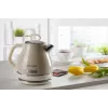 Ariete 2868 Vintage hervidor eléctrico de diseño de acero inoxidable 1 L para infusiones, té e infusiones de hierbas, sistema de apagado automático, asa ergonómica, 1 litro, 1600 W, beige claro