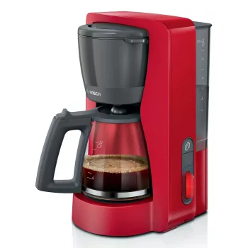 Cafetera de filtro Bosch TKA3M134 — depósito de agua de 1,4 l, capacidad para 15 tazas, roja