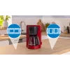 Cafetera de filtro Bosch TKA3M134 — depósito de agua de 1,4 l, capacidad para 15 tazas, roja