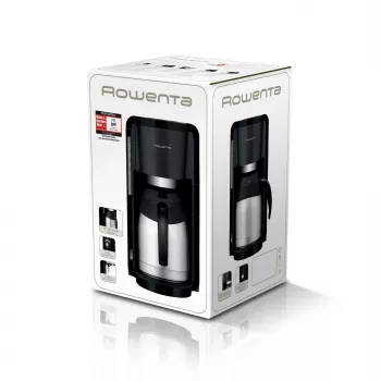 Cafetera Rowenta 1,25 L Milano plata negra CT3818