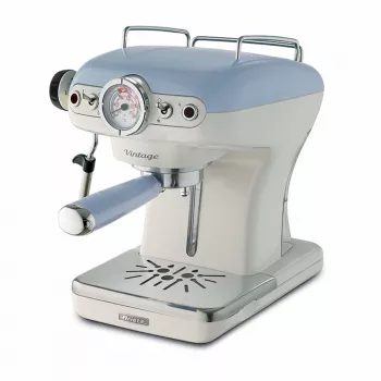 Ariete 1389 cafetera espresso Vintage - cafetera espresso para café molido o cápsulas ESE, en color azul pastel
