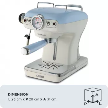 Ariete 1389 cafetera espresso Vintage - cafetera espresso para café molido o cápsulas ESE, en color azul pastel