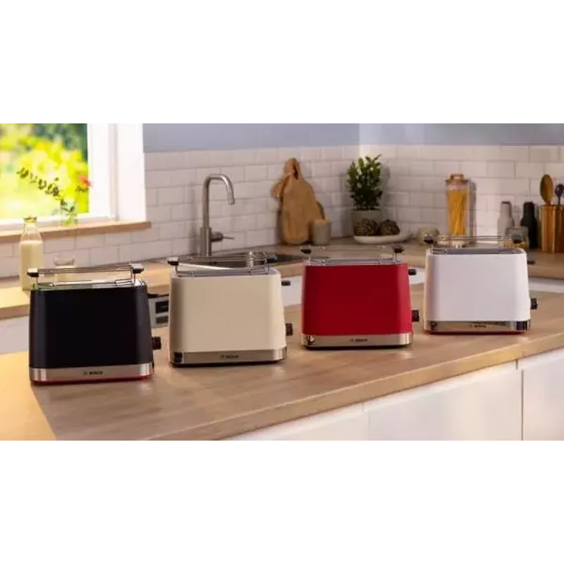 Tostadora Bosch TAT4M224 2 rebanadas 950 W roja acero inoxidable