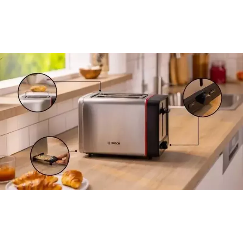 Tostadora Bosch TAT6M420 2 rebanadas 970 W acero inoxidable