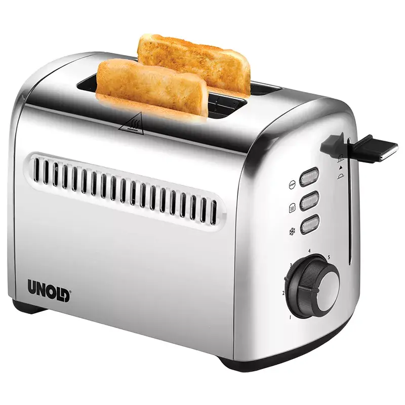 Unold 38326 Retro tostadora, 2 rebanadas, 2 ranuras, acero inoxidable