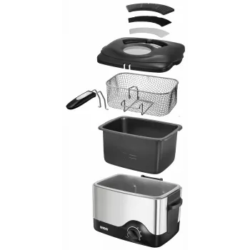 Freidora Unold 58615 Aparato independiente 1200 W Freidora Negra, Acero inoxidable