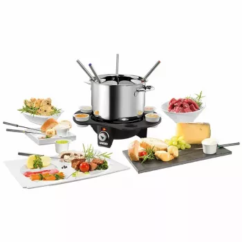 Fondue eléctrico Unold 48645 1,5L 8 personas Negro Plata