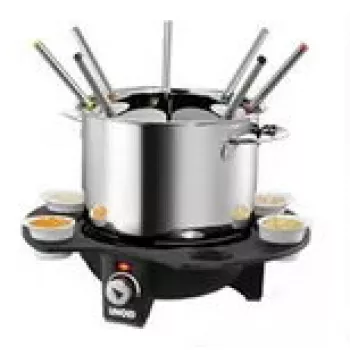 Fondue eléctrico Unold 48645 1,5L 8 personas Negro Plata