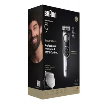 Recortadora de barba Braun BeardTrimmer 9 BT9520 Batería 52 2 cm Mojado y seco Negro, Gris