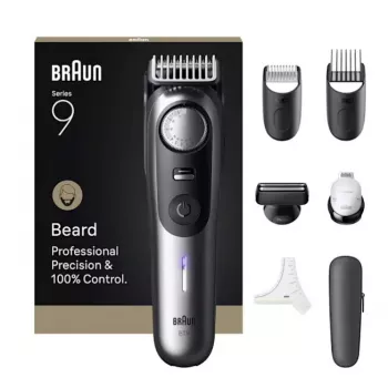 Recortadora de barba Braun BeardTrimmer 9 BT9520 Batería 52 2 cm Mojado y seco Negro, Gris