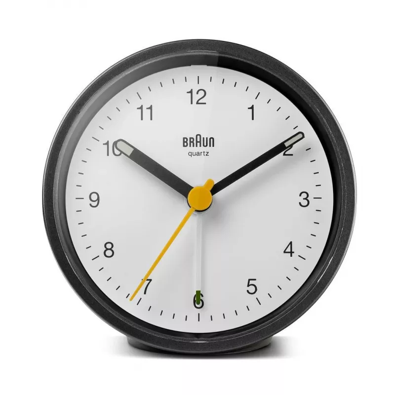 Despertador de cuarzo Braun BC12BW negro, blanco