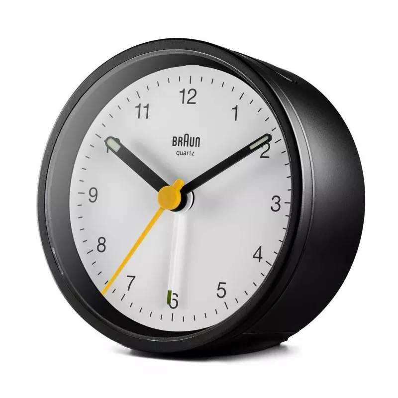 Despertador de cuarzo Braun BC12BW negro, blanco