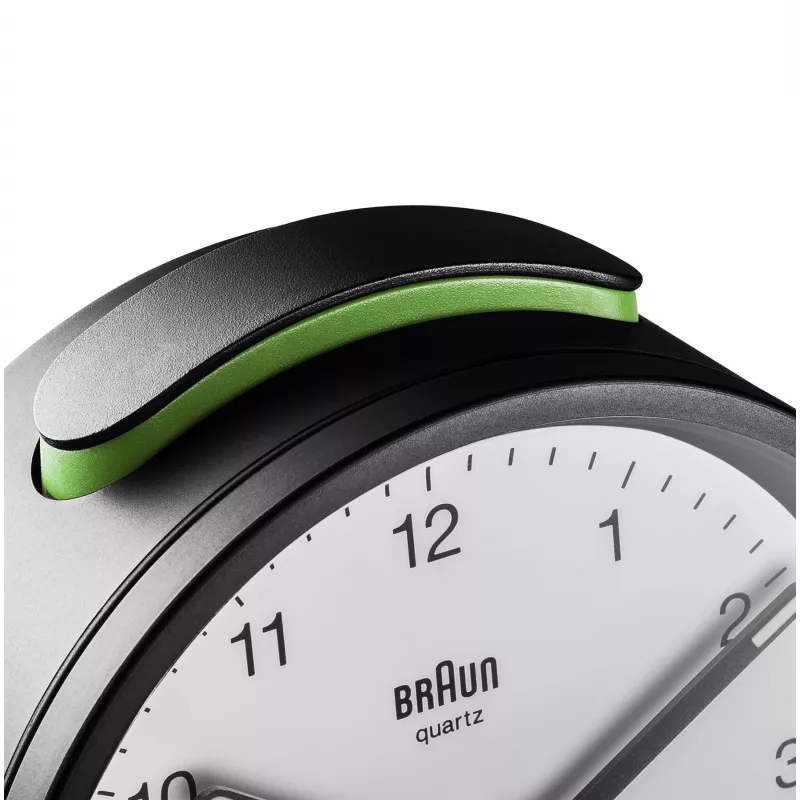 Despertador de cuarzo Braun BC12BW negro, blanco