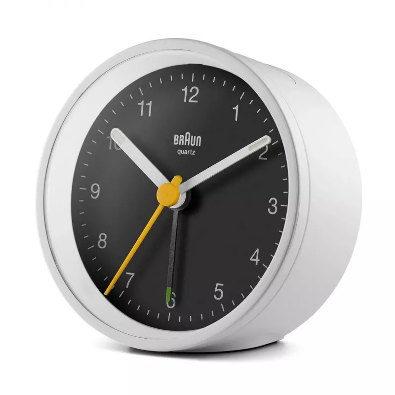 Despertador de cuarzo Braun BC12WB negro, blanco