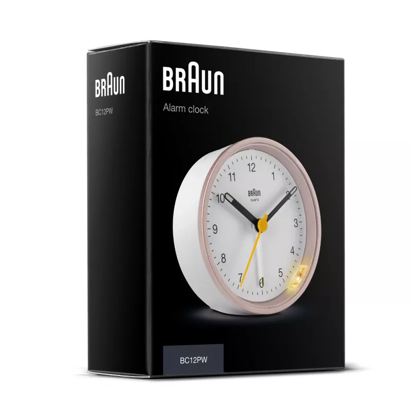 Despertador de cuarzo Braun BC12 rosa, blanco