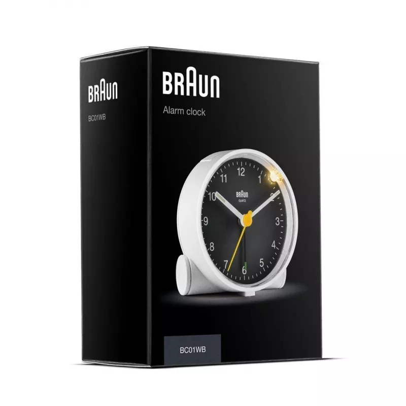 Despertador de cuarzo Braun BC01WB negro, blanco