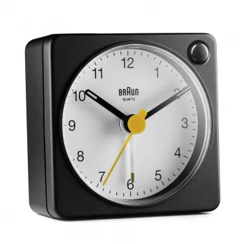 Despertador de cuarzo Braun BC02XBW negro, blanco