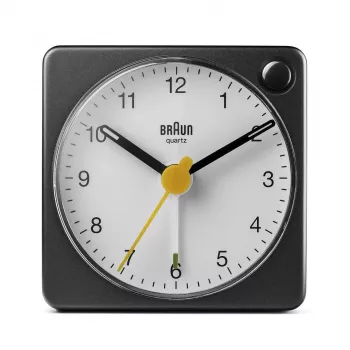 Despertador de cuarzo Braun BC02XBW negro, blanco