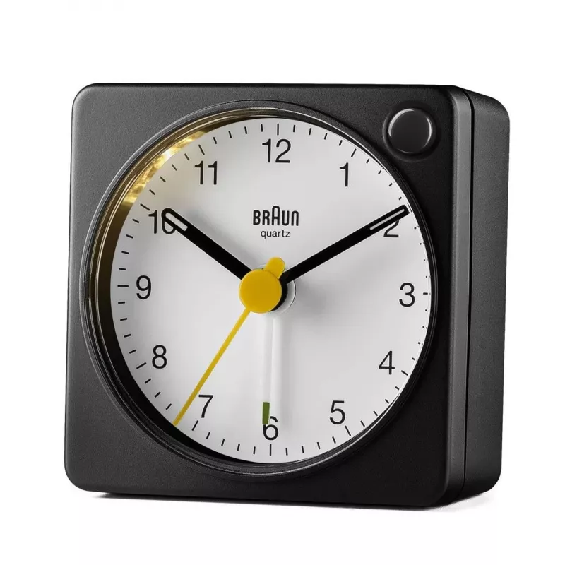 Despertador de cuarzo Braun BC02XBW negro, blanco