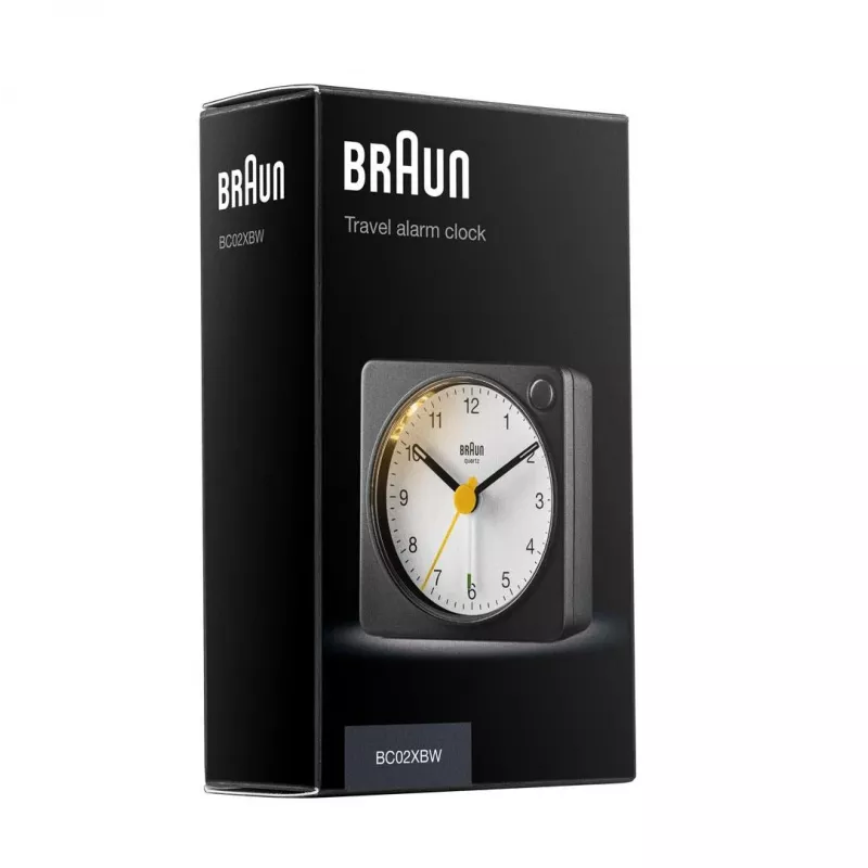 Despertador de cuarzo Braun BC02XBW negro, blanco