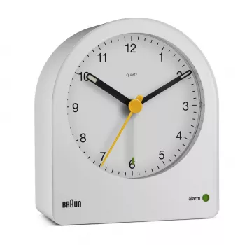 Despertador de cuarzo Braun BC22 blanco, amarillo