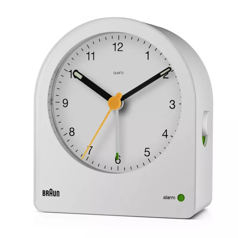Despertador de cuarzo Braun BC22 blanco, amarillo