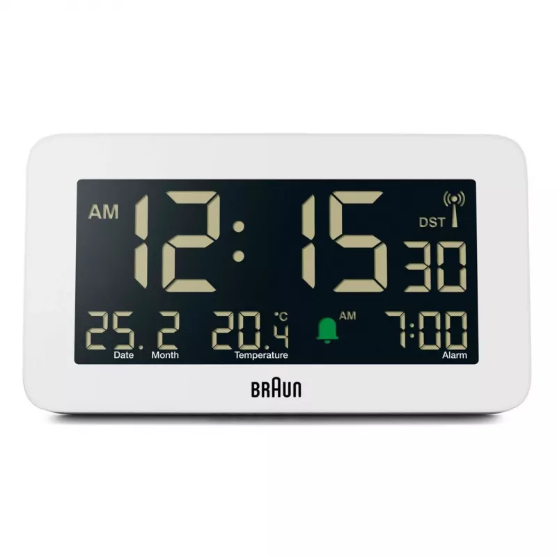 Despertador digital Braun BC10 blanco LCD retroiluminado
