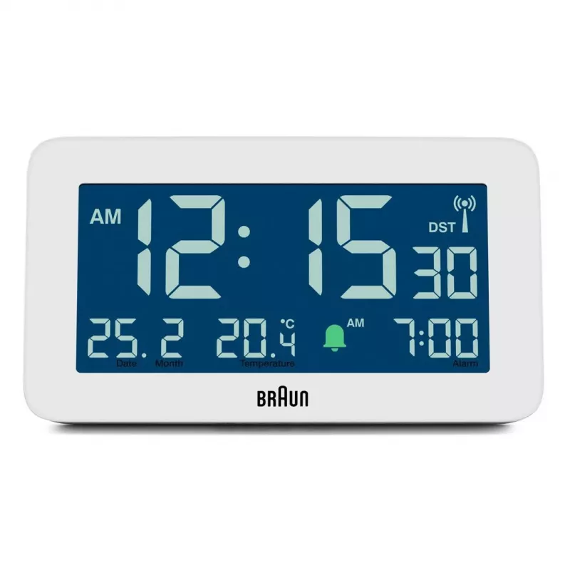 Despertador digital Braun BC10 blanco LCD retroiluminado