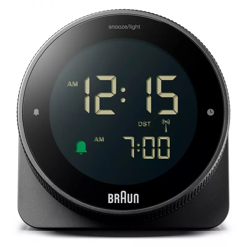 Despertador radiocontrolado BRAUN BC 24 B DCF negro – despertador radiocontrolado con pantalla digital