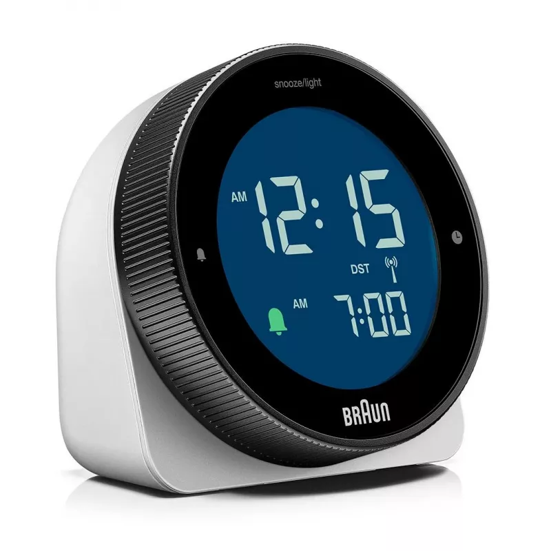 Reloj de pared/sobremesa radiocontrolado Braun BC24W-DCF rectangular negro, blanco