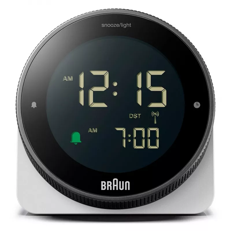 Reloj de pared/sobremesa radiocontrolado Braun BC24W-DCF rectangular negro, blanco