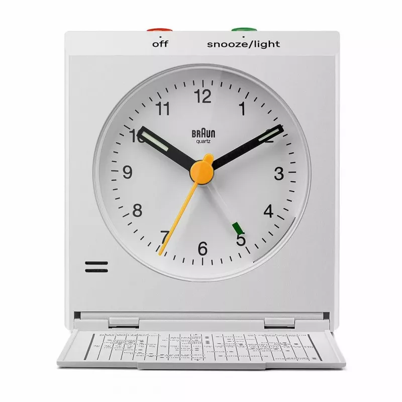 Reloj de pared/sobremesa analógico Braun BC05W rectangular blanco