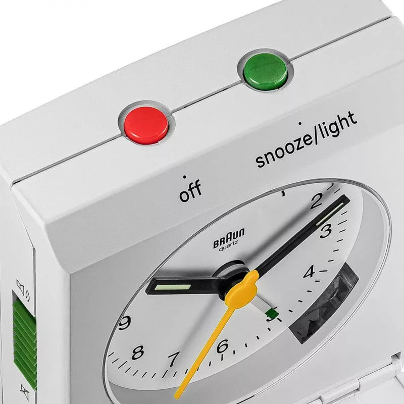 Reloj de pared/sobremesa analógico Braun BC05W rectangular blanco