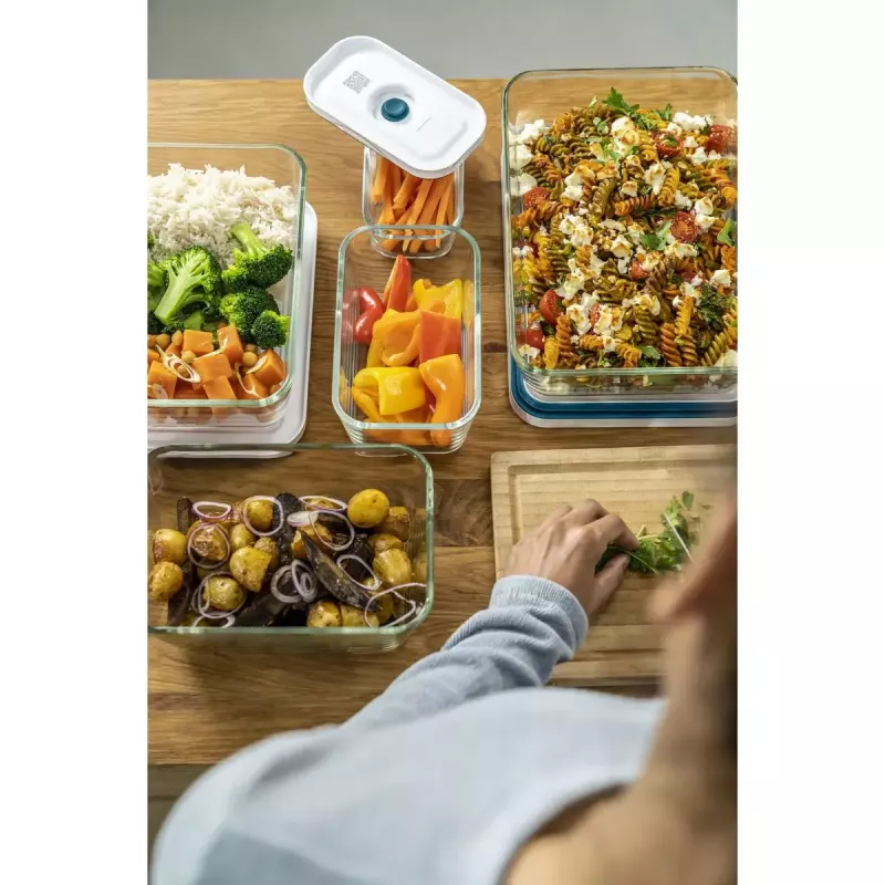 Recipiente ZWILLING Fresh & Save rectangular 2,2 L transparente blanco