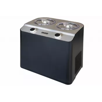 Máquina de helados con compresor Unold Doppio 2,4 l 250 W negra, acero satinado