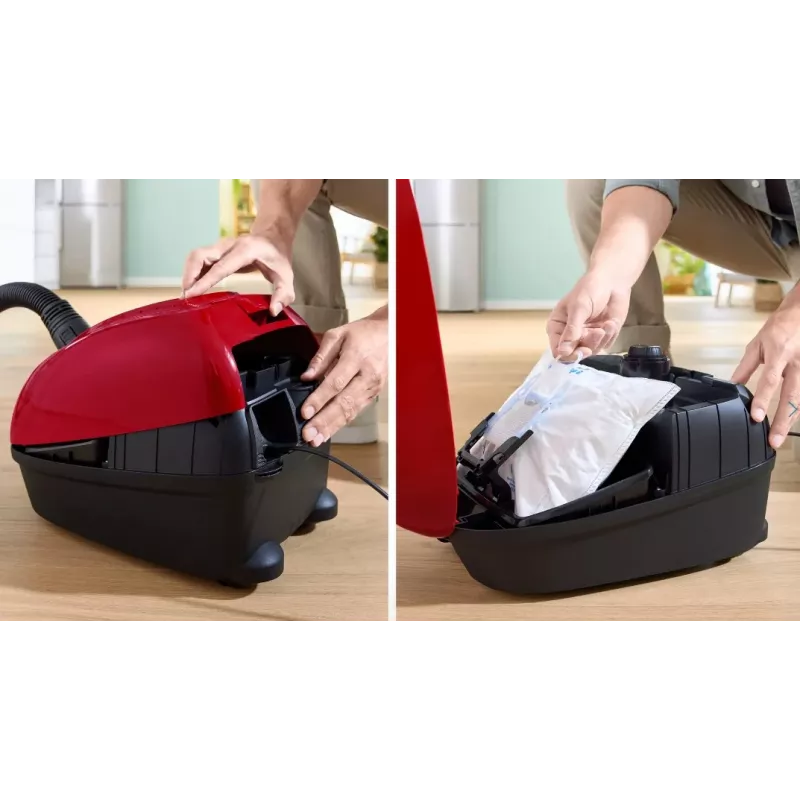 Aspirador de escoba Bosch Serie 4 BGD38RD1H, 600 W, 4 L bolsa, limpieza en seco, rojo