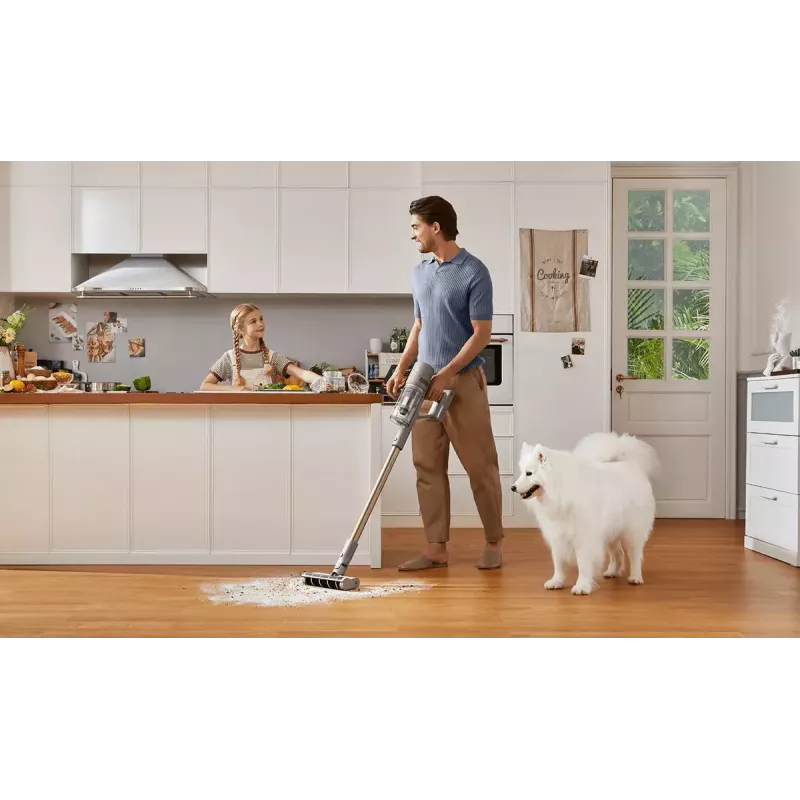 Dreame Z10 Station aspirador escoba 2 en 1 sin cable, sin bolsa, 150 AW, 481 W, autonomía de 65 min, beige